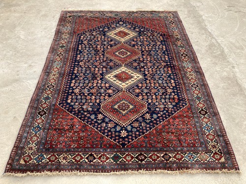 Antique Yalameh Hand Made Wool Multicoloured Rug Carpet 237x172 cm