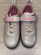 Jiandian Girls White Pink USB Charging LED Roller Skates Shoes Size 4 Exc Cond