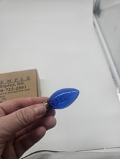 NOS C7 Incandescent Blue Replacement Bulbs Brass Base