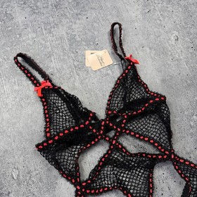 Agent Provocateur Jaccinta Bodysuit Black/Red Women Size 2