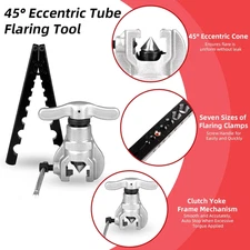 Tubing Flaring Tool Kit 7 Dies 3/16-3/4" 45 Degree Eccentric Flaring Tool On