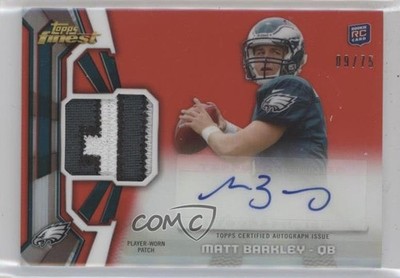 2013 Topps Finest Rookie Red Refractor 9/75 Matt Barkley RPA Patch Auto RC 3b8