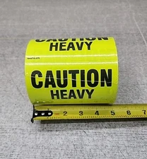  500    3" X 5" Caution Heavy Fluorescent Shipping Label Stickers KL-2076  