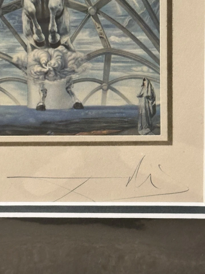 Postal de Salvador Dalí autografiada por Dalí y montada en un Picaporte con certificado de autenticidad Foto 3 de 4