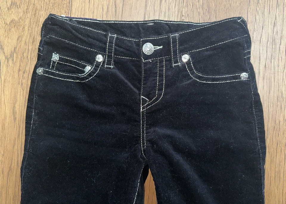 Pantalones True Religion Niñas Talla 10 Negro Pana Ajustados Rectos Foto 3 de 4