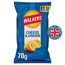 Walkers Cheese & Onion Sharing Crisps 70g PMP £1.35