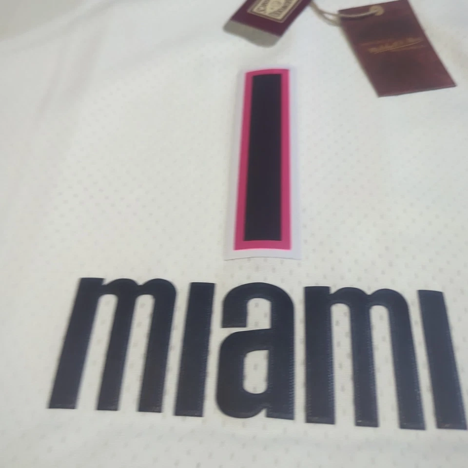 Nueva camiseta para hombre Mitchell & Ness Miami Heat Chris Bosh 4xlb blanca 2011 baloncesto Foto 4 de 4