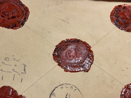 Ancienne Enveloppe avec 5 Cachets de Cire CP (10-45) - Photo 3 sur 3