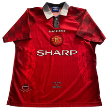 VTG Umbro Manchester United 1996/1998 Home Football Shirt Sharp Men's M Soccer