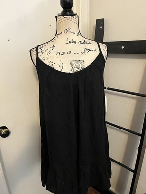 Billabong The Beach Vibes Black Sleeveless Women Cover Up Dress Size Large  NWT