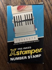 X Stamper Number Stamp Pre Inked RED. 72011 Vintage Unused New