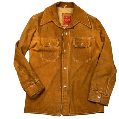 70年代buckboard レザージャケット Vintage 70s Suede Jacket Mens 36 Brown Leather Western Split