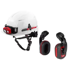 BOLT White Type 2 Class E Front Brim Non-Vented Safety Helmet W/ BOLT Earmuffs w