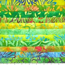 Lot 11 Fat Quarters Bouquet 3 Batik Lunn Fabric FQ Pack 100 Cotton Flowers