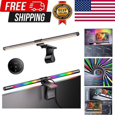 RGB Pro+ Monitor Light Bar with Remote, 15 Modes Gaming Backlight, 4 Colors &...