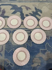 Myott Olde Chelsea Petite Pink Swirl Roses 6 1/4" bread/ dessert plate 6174 (8)