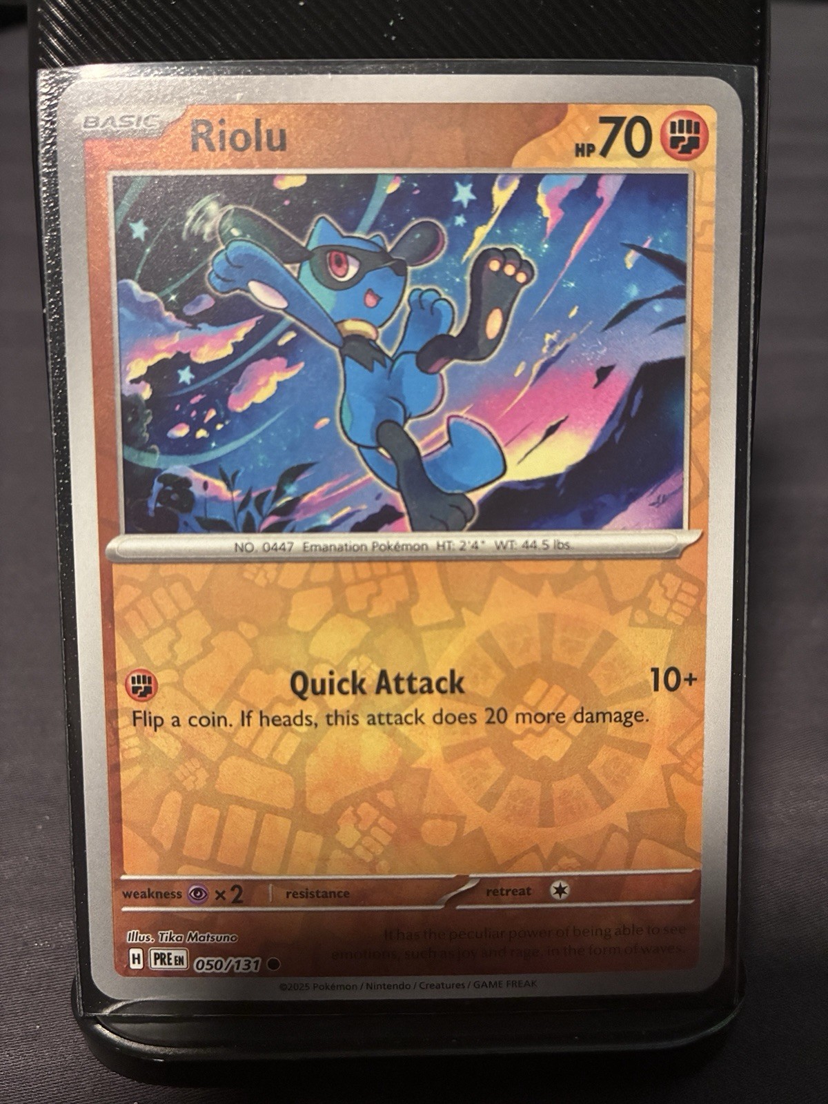 Riolu, , SV: Prismatic Evolutions, 050/131, Common, Reverse Holo, NM