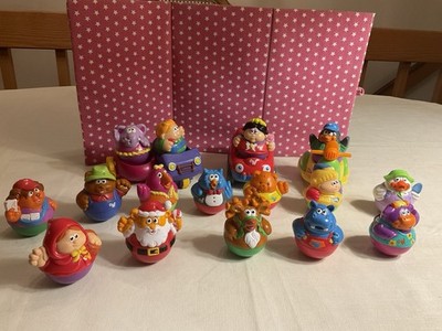 VTG. 2003-06 HASBRO WEEBLES ROLY POLY LOT OF 16 + MOTORCYCLE, TRUCK, TRICYCLE (A