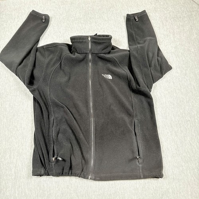 #ad #ad North Face Jacket Mens XL Black Full Zip Fleece Outdoor Classic Warm Pockets $22.99