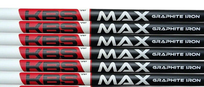 Set of 6 KBS Max Graphite Iron Shafts Lite Flex .370 Tip 45g Uncut 41'' New