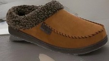 Dearfoams Size Small Whipstitch Scuff Slipper. Tan color. New