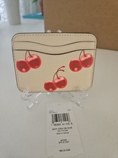Coach Coachtopia Wavy Card Case CAA15 Cherry Print Regenerative Leather wallet