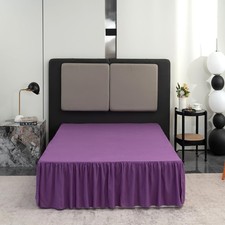 Bed Skirt Queen Size Ruffled Bed Skirt with Split Corners, 14 Inch Drop Dust ...