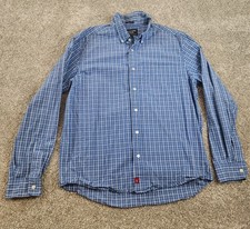 Abercrombie  Fitch Shirt Mens Large Blue Plaid Muscle Button Down Long Sleeve