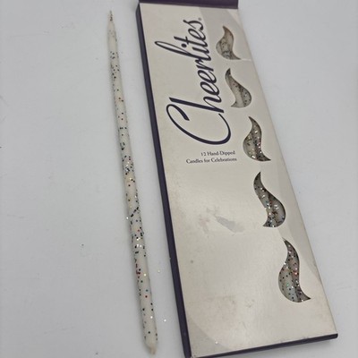 Box of 12 VTG Fairy Glitter Cheerlites 9 1/2'' Tall Birthday Candles Celebration