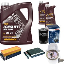 BOSCH Inspektionspaket 7 L MANNOL 5W-30 Longlife für Seat Inca 6K9 1.9 SDi