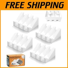 Silicone Soap Dish with Drain and Double Suction Cups