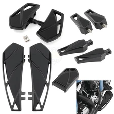 Black Phantom Foot Pegs Floorboards Shifter Pegs Kit For Harley Touring Softail 