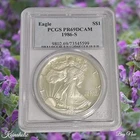 1986 S $1 Silver American Eagle Proof, PCGS PR69 DCAM, Pulled From Storage