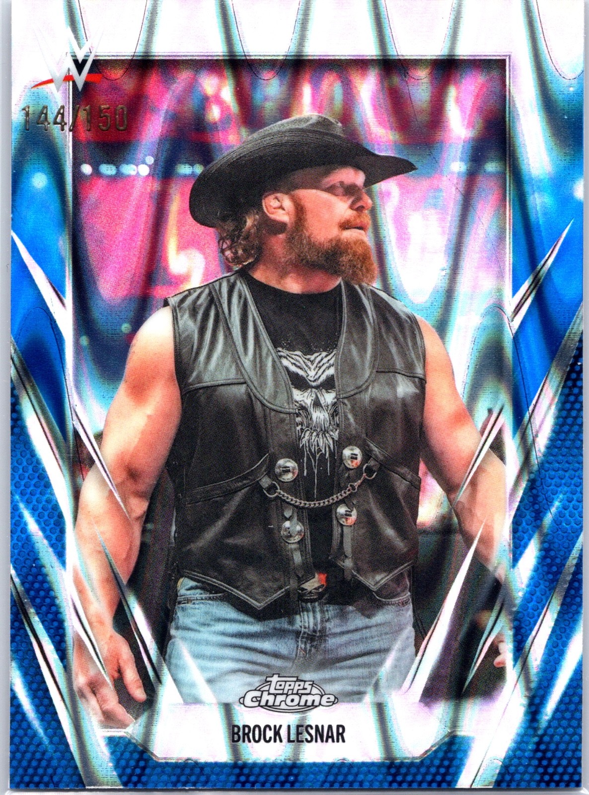 2026 Topps Chrome WWE Brock Lesnar Blue RayWave /150 (Blaster)