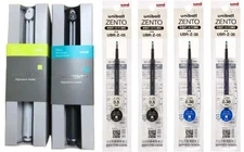 Mitsubishi Pencil uniball ZENTO Signature Gel Pen Set Silver & Black set + Refil