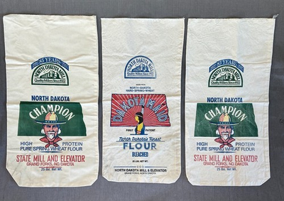 #ad Vintage Cotton Flour Bags North Dakota Mill Champion and Maid. New Never Used . $41.00