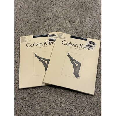 Calvin Klein 2 Pack Infinite Sheer Control Top Tights Black Size C-3 705IR USA