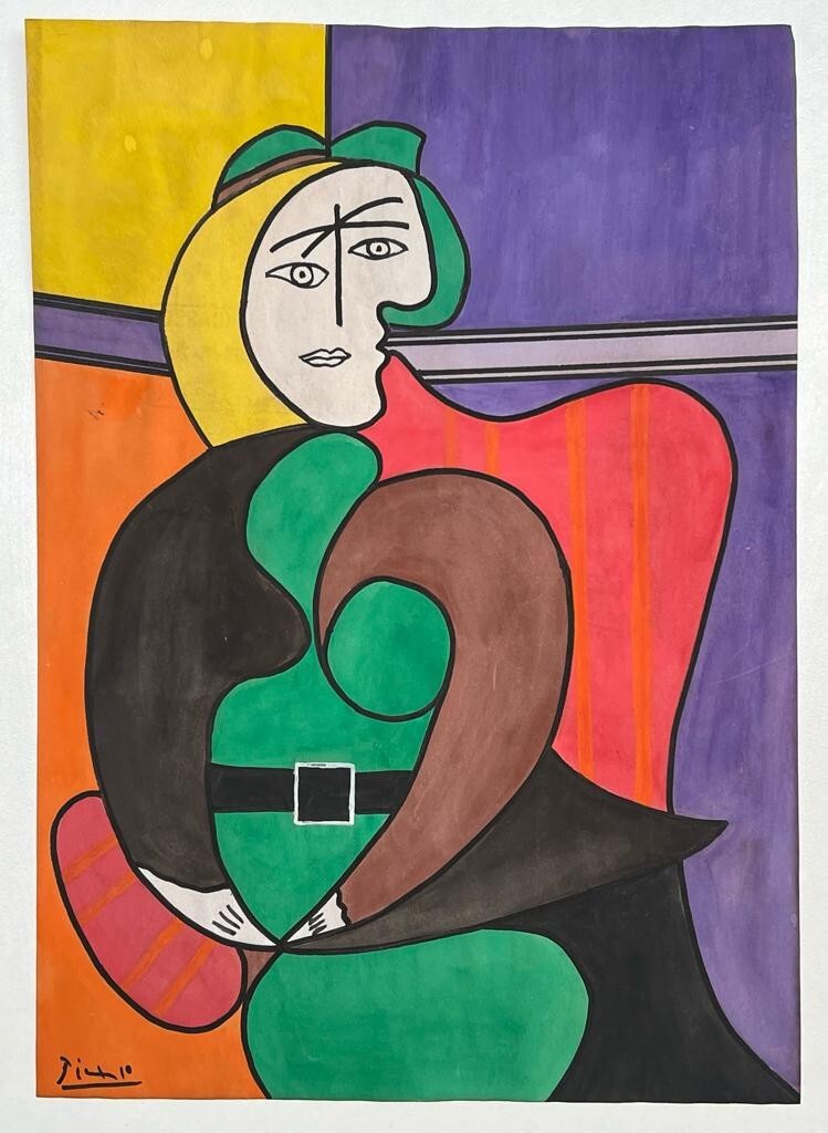 Pablo Picasso (Handmade) Drawing On Paper Signed & Stamped