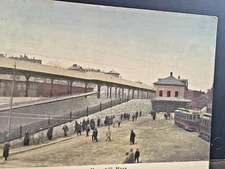 Postcard Hand Tinted View of New B. & M. Railroad Station, Haverhill, MA   X4
