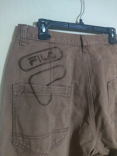 Vintage FILA 90's Brown Hip Hop Denim Jeans Pants - Men's 36 Actual 34x34 - Picture 2 of 8
