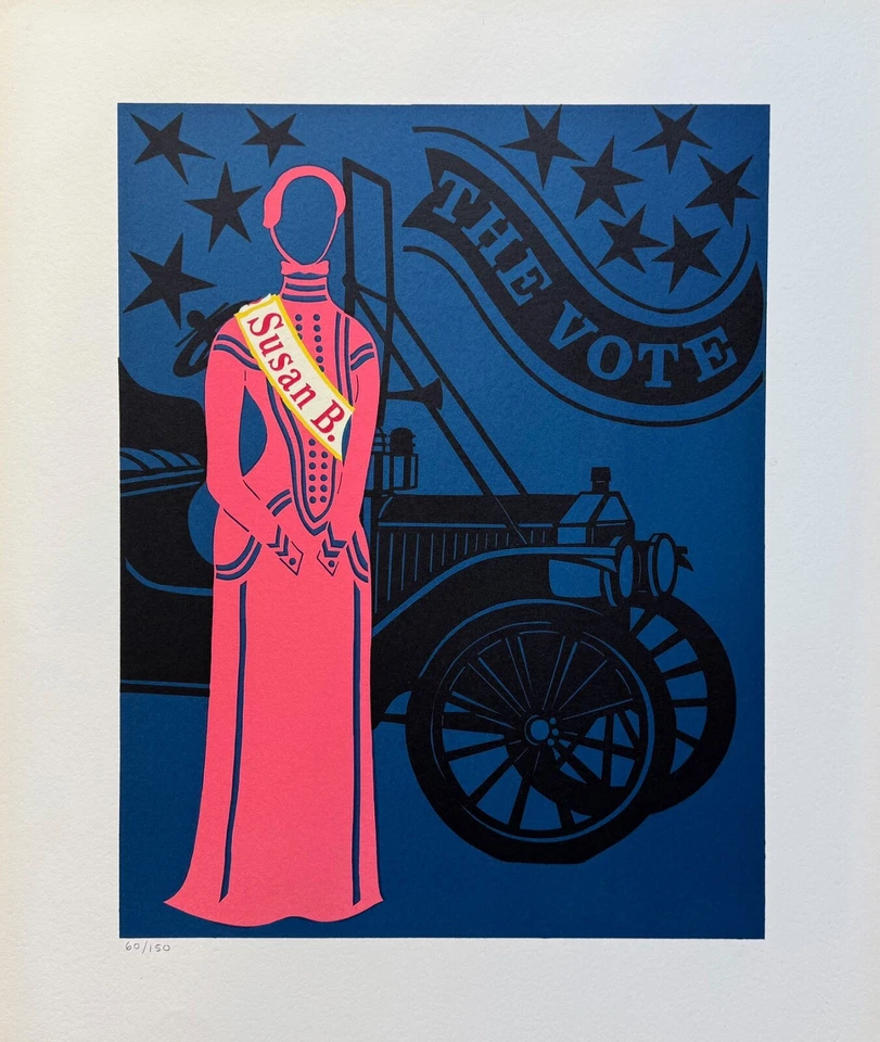 Robert Indiana SUSAN B. ANTHONY 1977 Edición Limitada Litografía Arte MADRE DE EE. UU. Foto 4 de 4