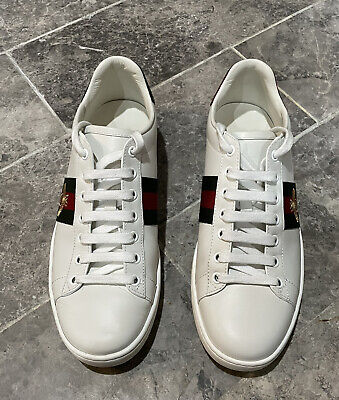 Women's Ace sneaker with bee in white leather