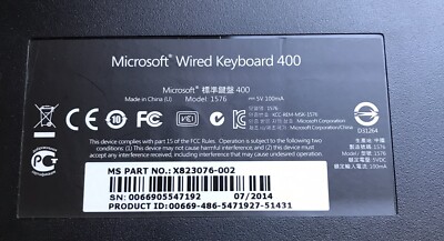 Microsoft Wired Keyboard 400 Model 1576 PC Computer Keyboard USB