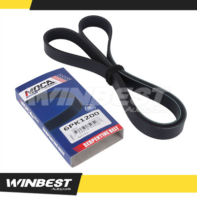 EPDM Serpentine Belt 6PK1200 for Volvo S60 V60 XC60 Honda Pilot Acura MDX 
