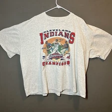 VTG 1995 Cleveland Indians ALC Champs T-Shirt Adult 2X Boxy Sport Attack