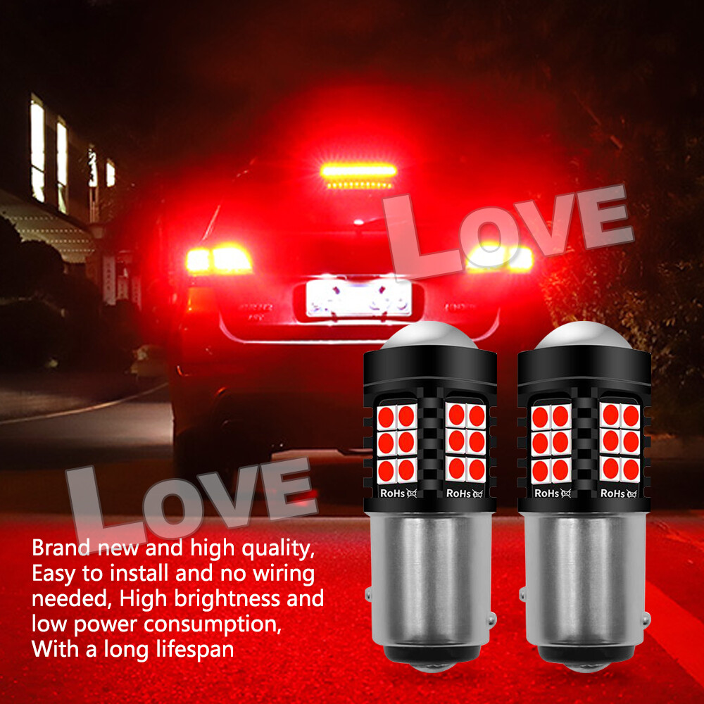 2X BAY15D 1157 RED LED BRAKE STOP TAIL LIGHT BULBS GLOBE SUPER BRIGHT