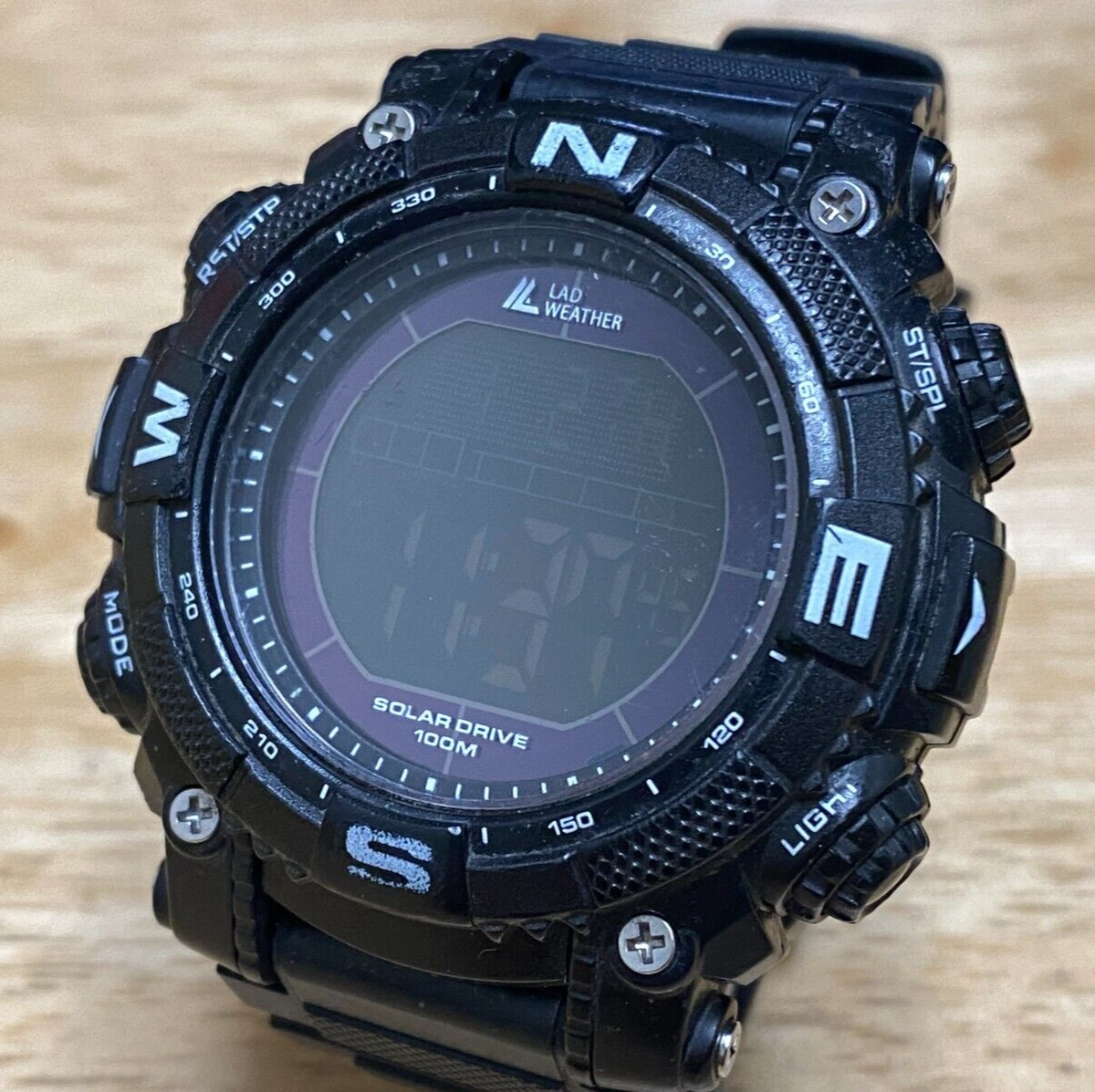 LAD Weather Quartz Watch Solar Master Men Reverse LCD Digital