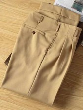 Men's Straight Pants Wool Blend Pants Suit Pants Vintage Casual Trousers Khaki