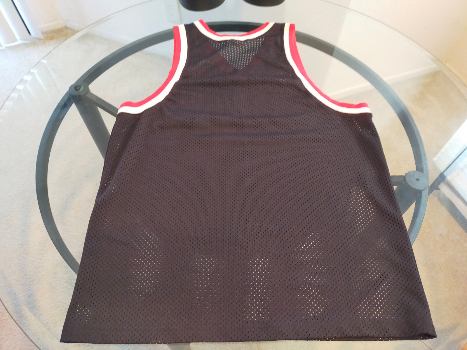 FILA T shirt canotta vintage multicolore stile scollo a V rete nera taglia media