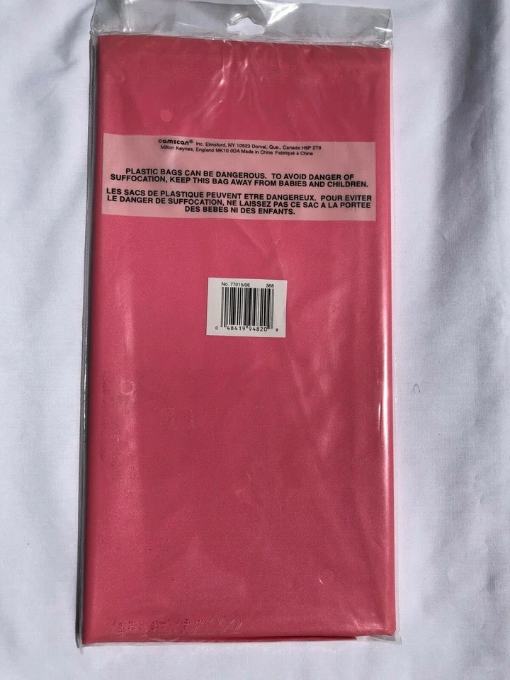 Amscan 54" x 108" Tablecloth Rectangular, Plastic Table Cover, Pink - Image 2 of 2